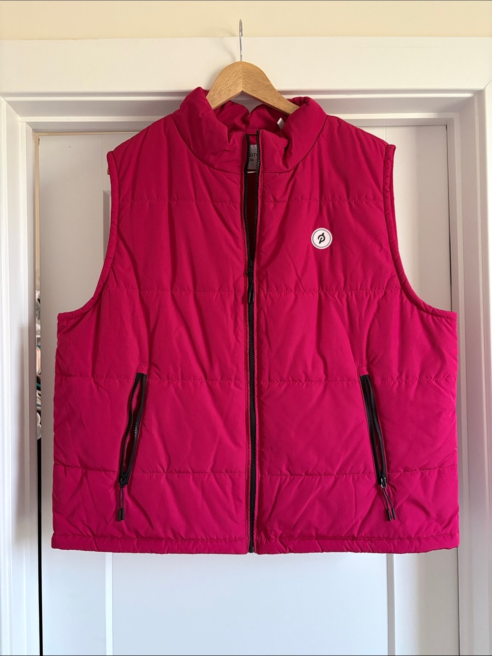 Peloton Women’s Magenta Quilted Puffer Vest with Logo Patch